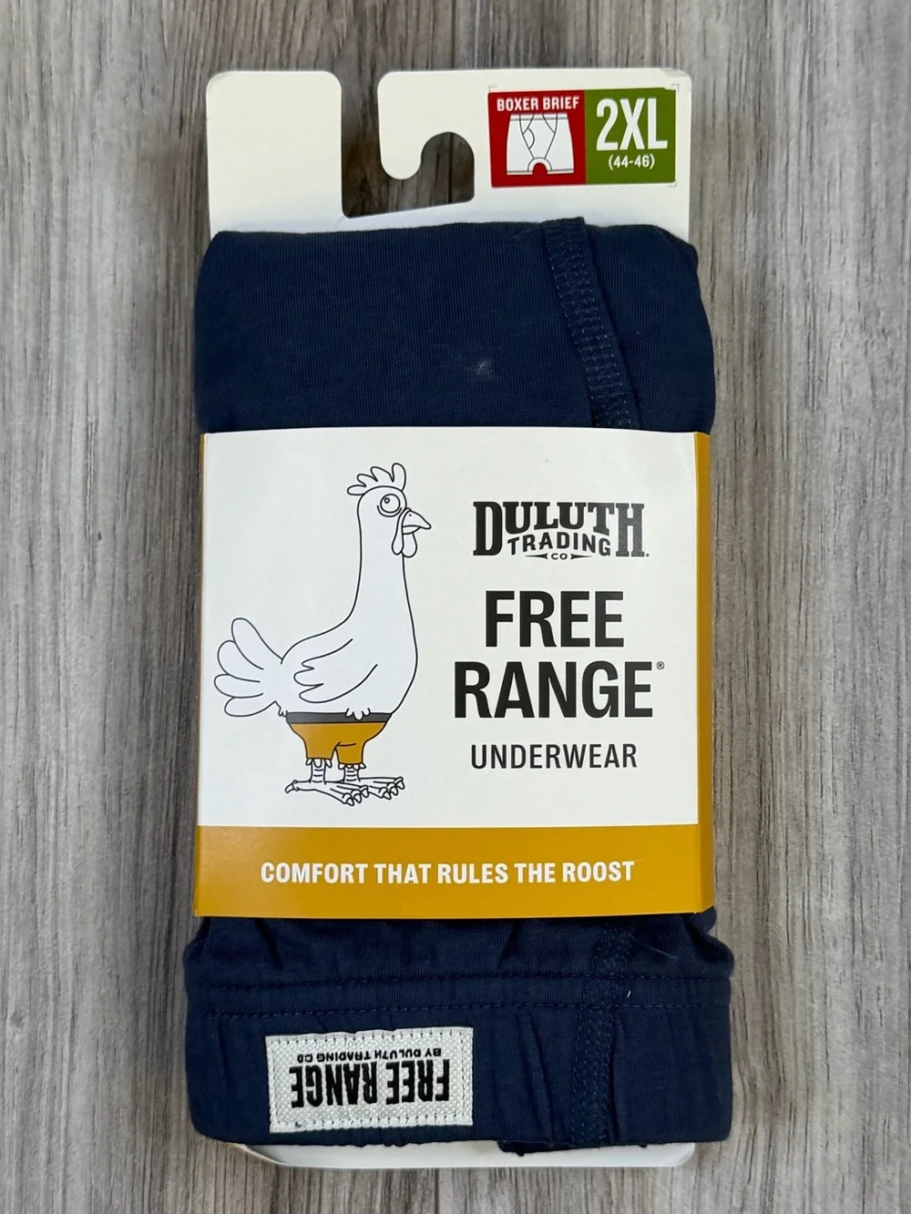 Duluth Trading Free Range Organic Cotton Boxer Briefs Navy Mens 2XL 44-46 NEW